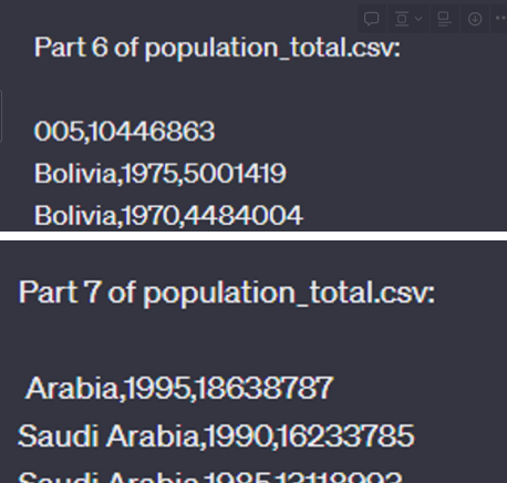 Part6, Part7 나누어 학습하는 챗gpt 모습