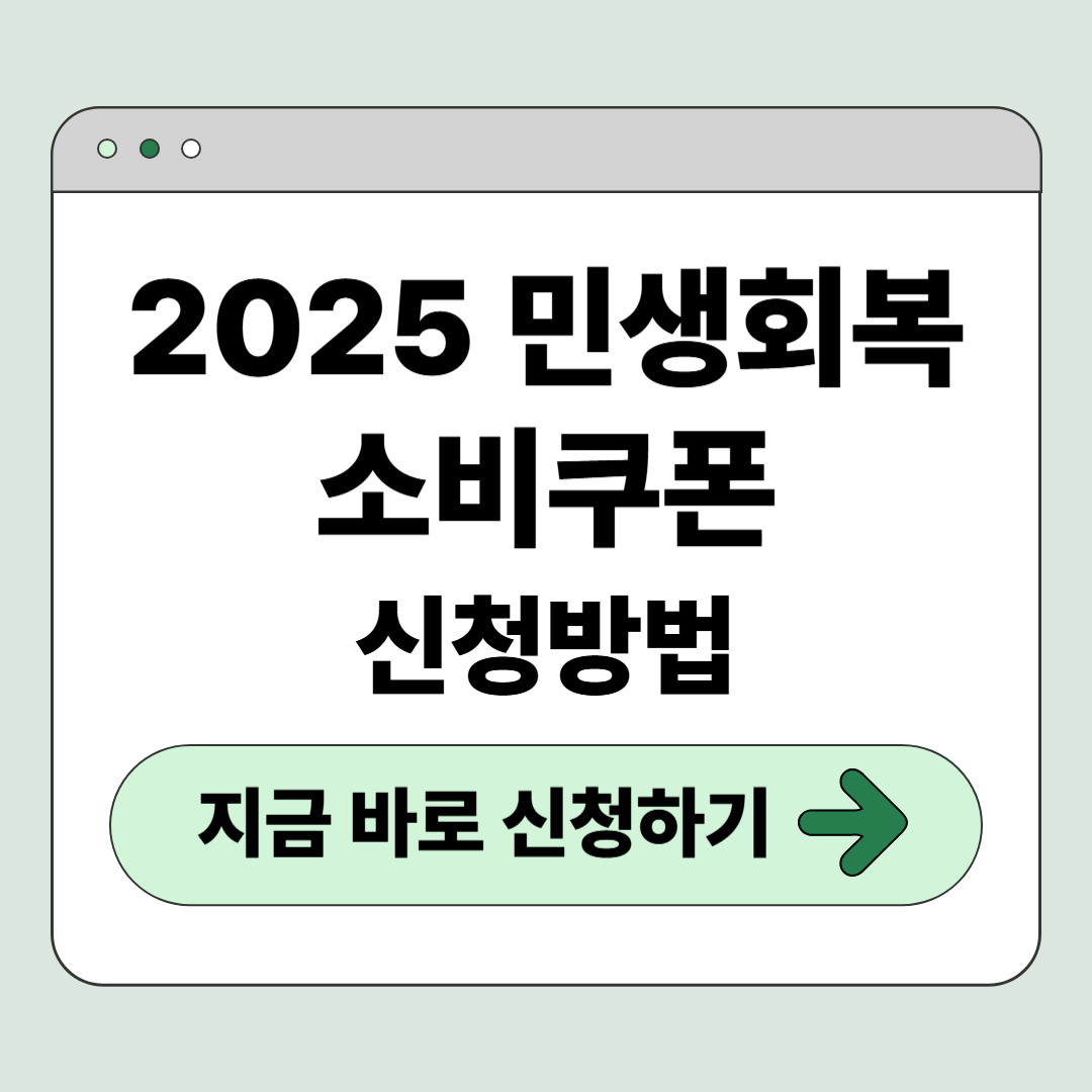 2025 민생회복 소비쿠폰 신청 방법 총정리