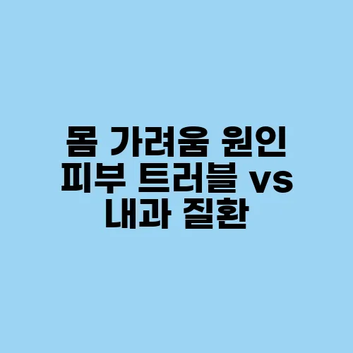 몸 가려움 원인 피부 트러블 vs 내과 질환