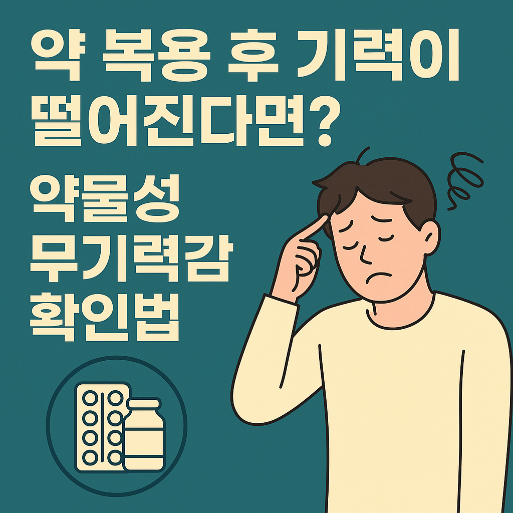 약 복용 후 기운이 빠진다면? 약물성 무기력감, 이렇게 확인하세요