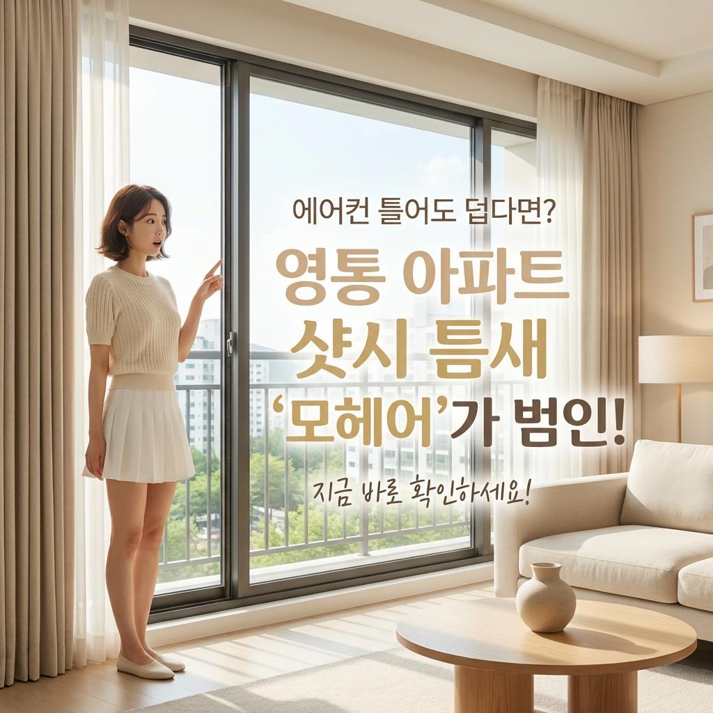 영통 하이샷시 모헤어 30평대 영통 구축 아파트 에어컨 냉기 잡는 틈새 보수 솔루션