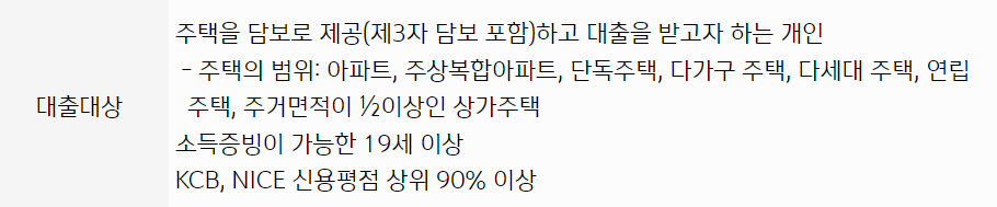 신한은행 주택담보대출 대출대상