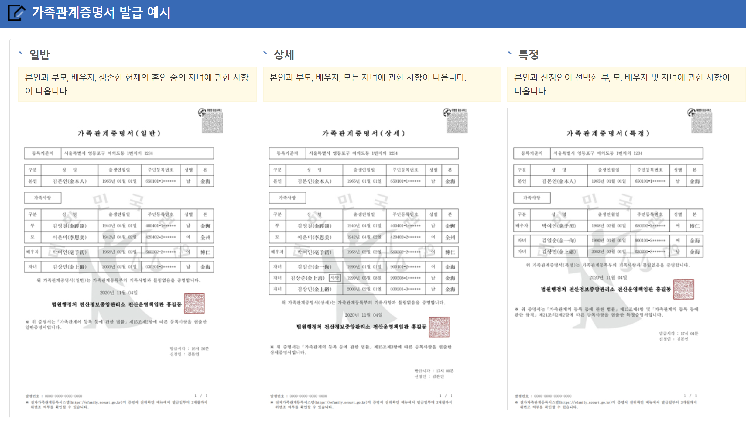 가족관계증명서 인터넷발급 방법19