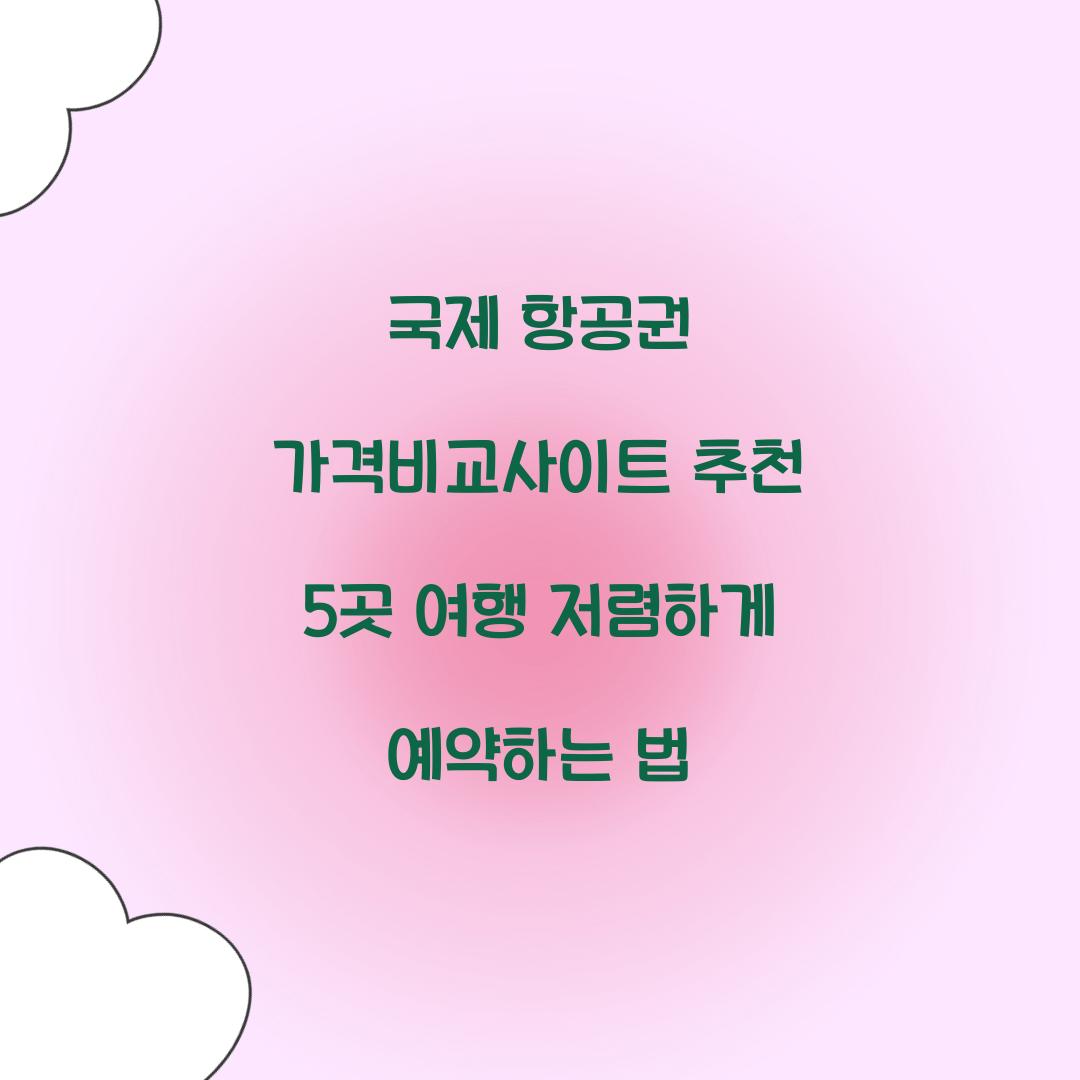 국제 항공권 가격비교사이트