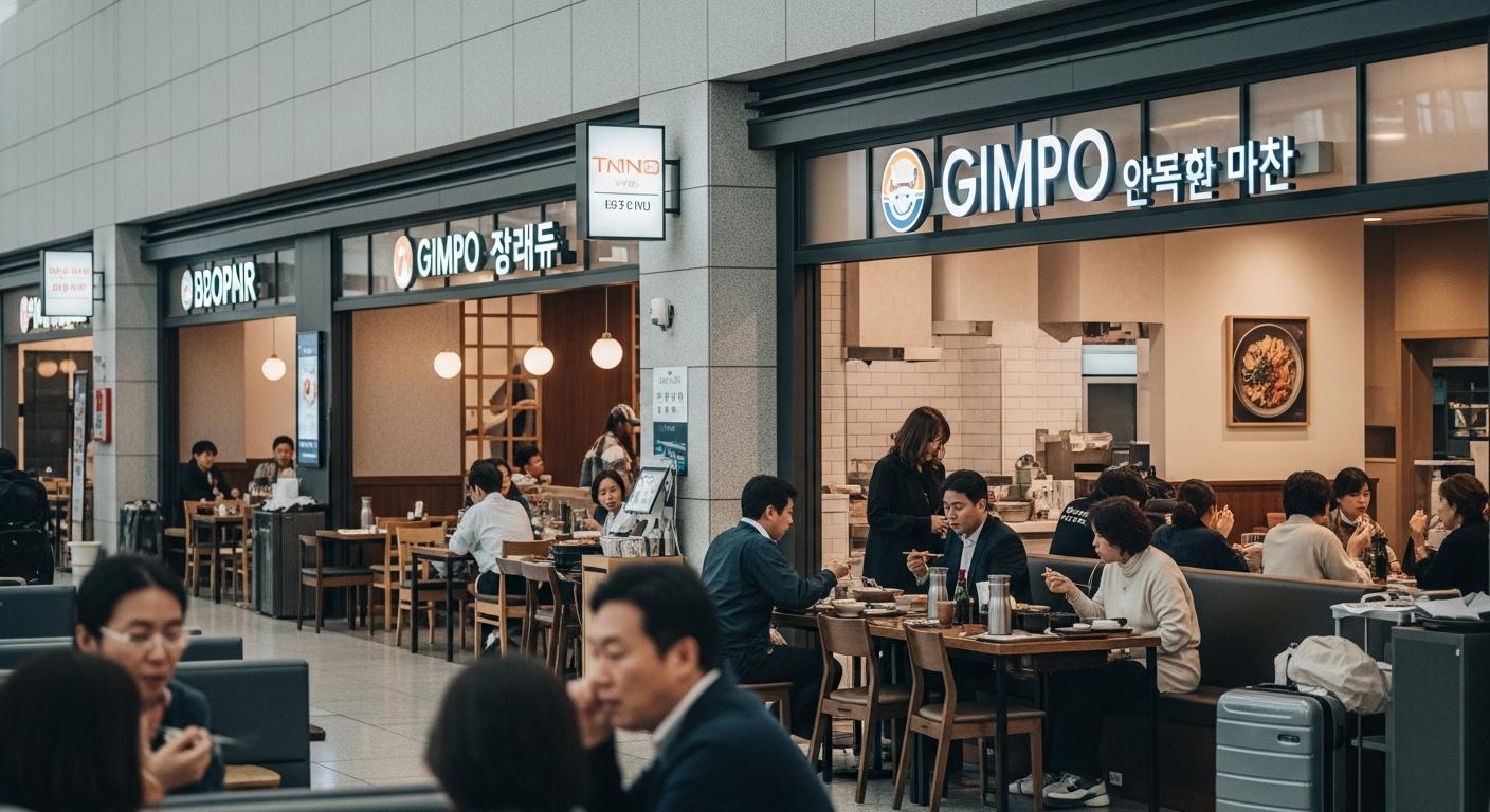 김포공항 출국장 식당