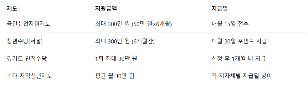 취업준비 청년 지원금