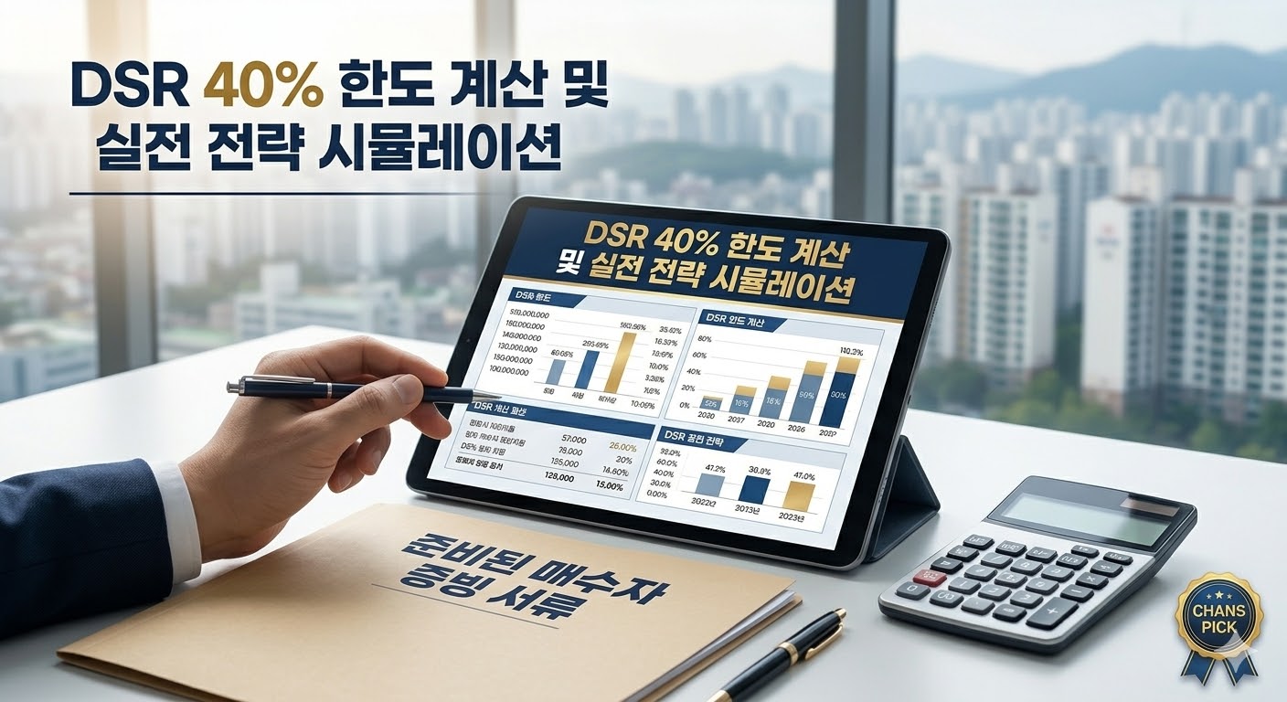 2026년 DSR 40% 대출 한도 계산 및 실전 전략 시뮬레이션