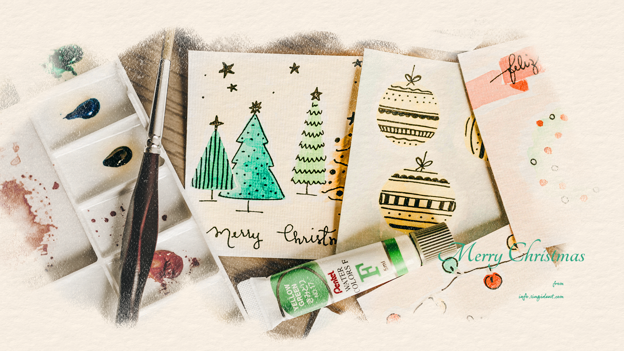 04 크리스마스 카드 C - Merry Christmas 크리스마스배경화면