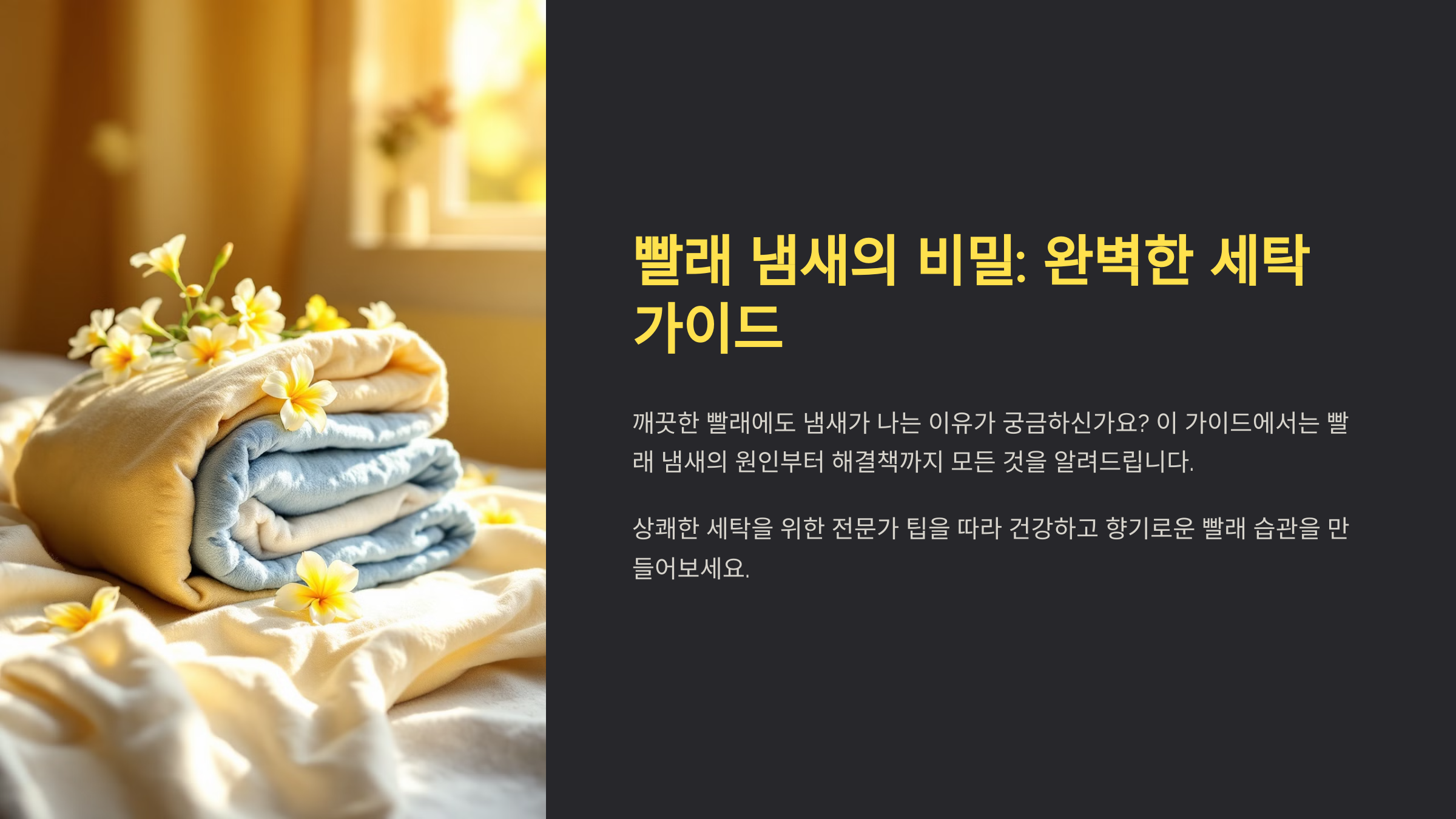 빨래 냄새의 비밀: 완벽한 세탁 가이드