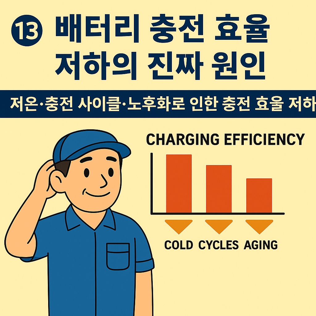배터리 충전 효율 저하의 진짜 원인: 저온&middot;사이클&middot;노후화의 영향
