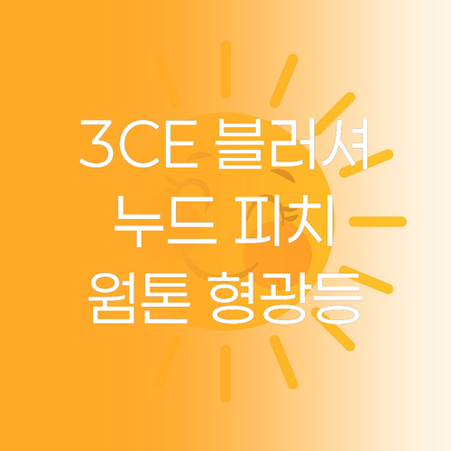 3CE 누드 피치 블러셔, 웜톤 피부..