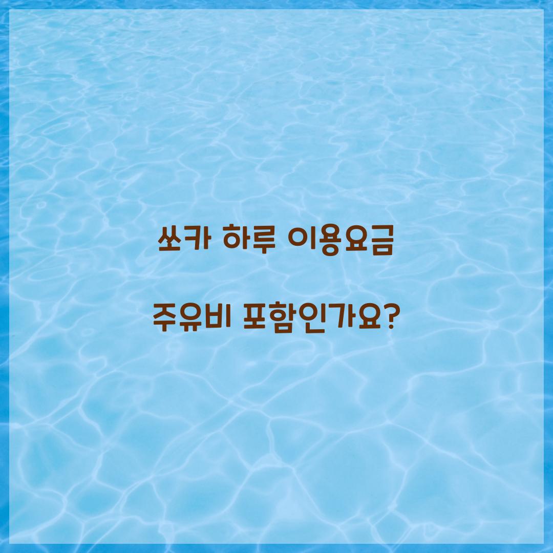 쏘카 하루 이용요금 주유비 포함인가요?