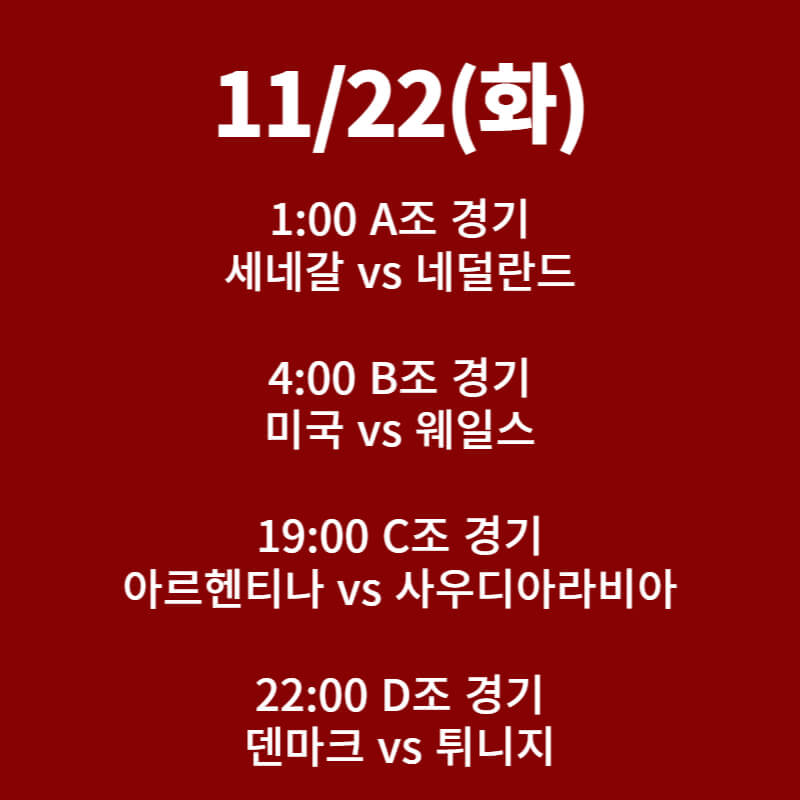 카타르 월드컵 일정