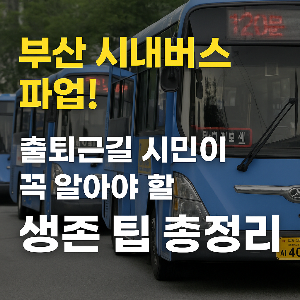 부산 시내버스 파업! 출퇴근길 시민이 꼭 알아야 할 생존 팁 총정리