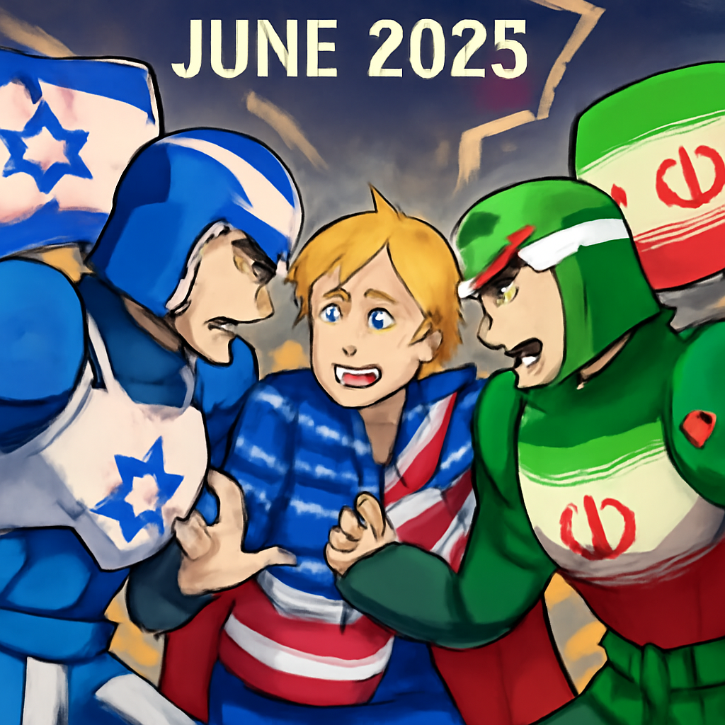 이스라엘과 이란의 무력 충돌을 상징하는 그림