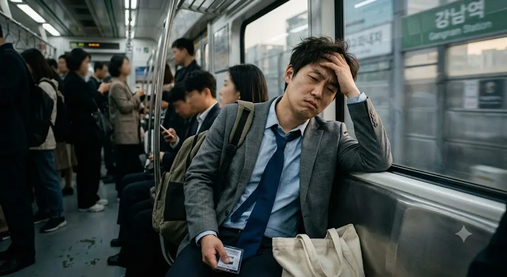 금리인상 소식에 아파트 대출금에 힘들어진 직장인 이미지