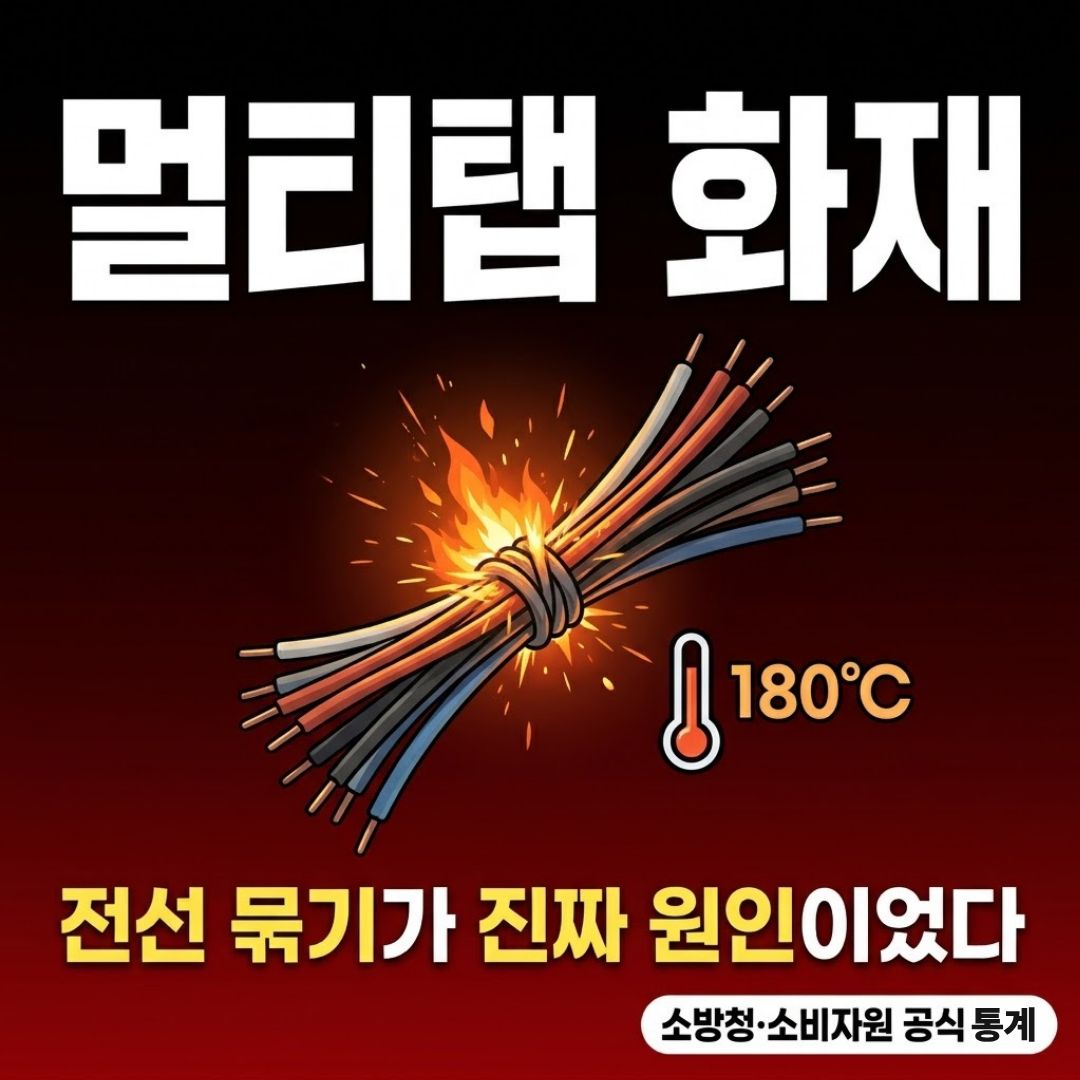 멀티탭 화재 진짜 원인 전선 묶기 위험 소방청 통계 총정리 썸네일