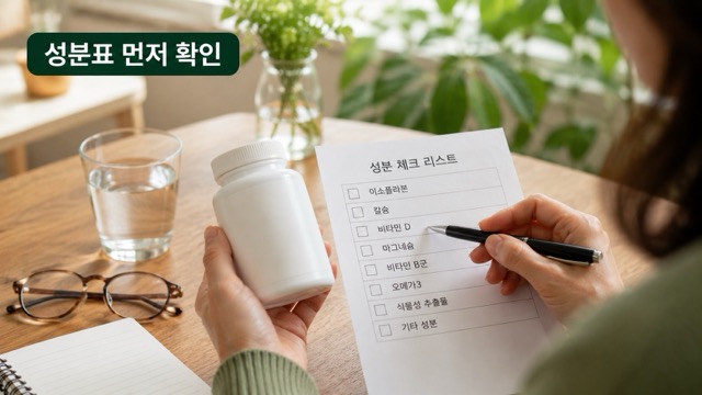 갱년기 영양제 성분표 확인