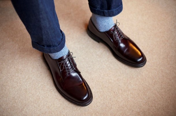 플레인토 구두&amp;#44; 어두운 갈색