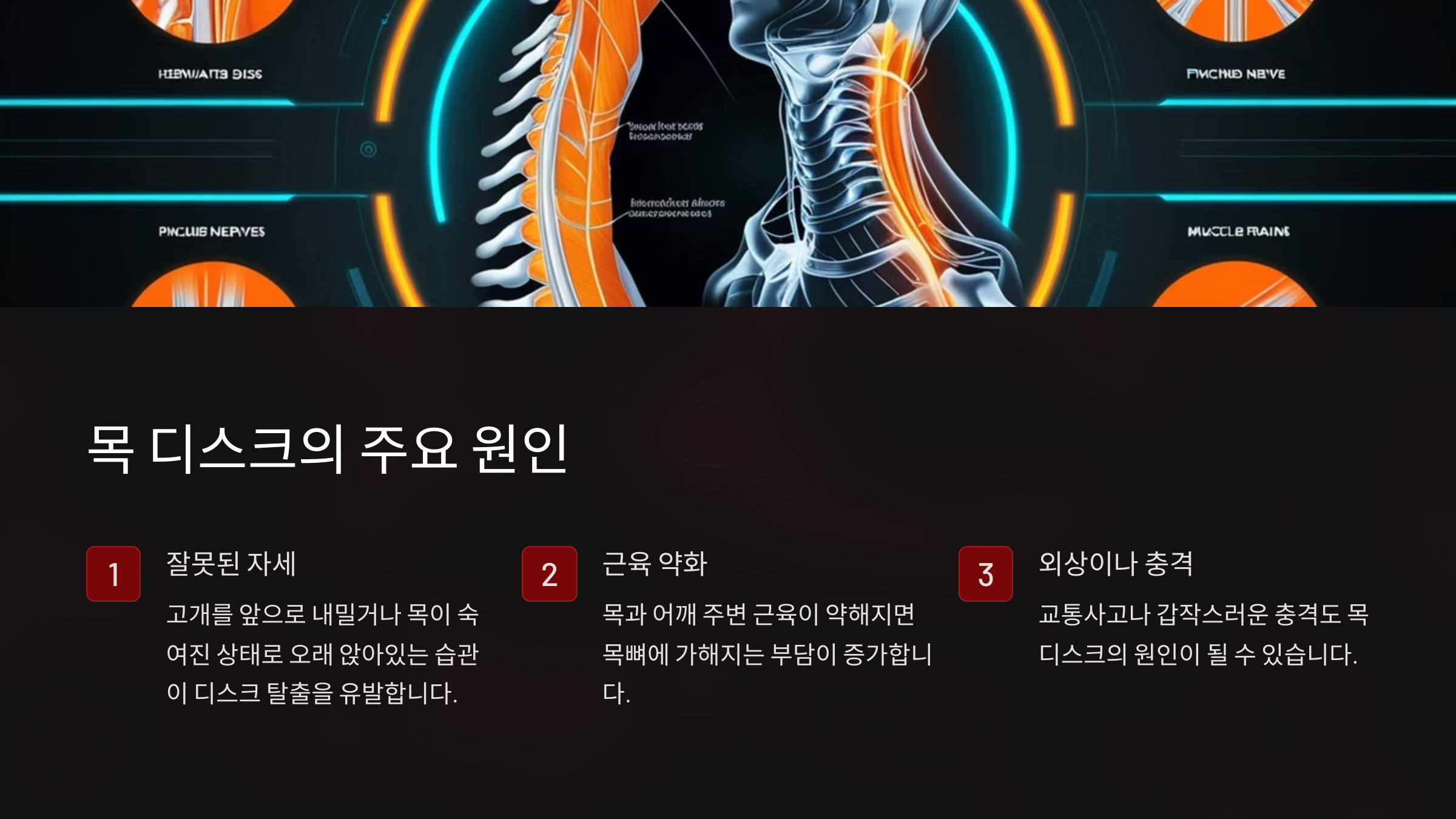 목 디스크의 주요 원인