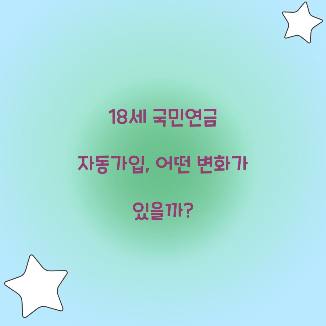 18세 국민연금 자동가입