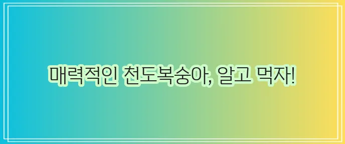 천도복숭아 효능과 부작용 꼼꼼하게 알아봅시다!
