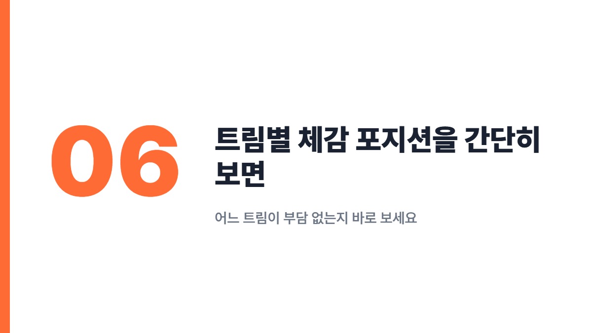 트림별 체감 포지션을 간단히 보면 — 어느 트림이 부담 없는지 바로 보세요