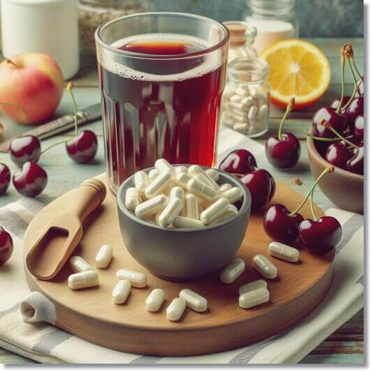 멜라토닌 보충제와 타트체리