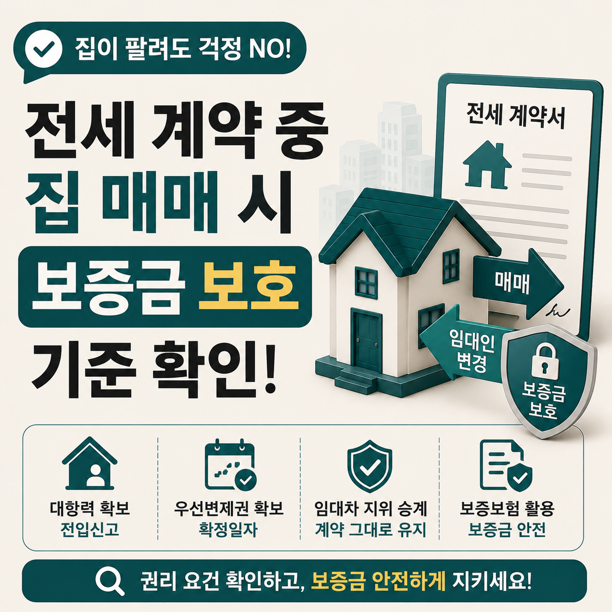 전세 계약 중 집주인이 바뀔 때 임차인 보증금 보호 기준 안내