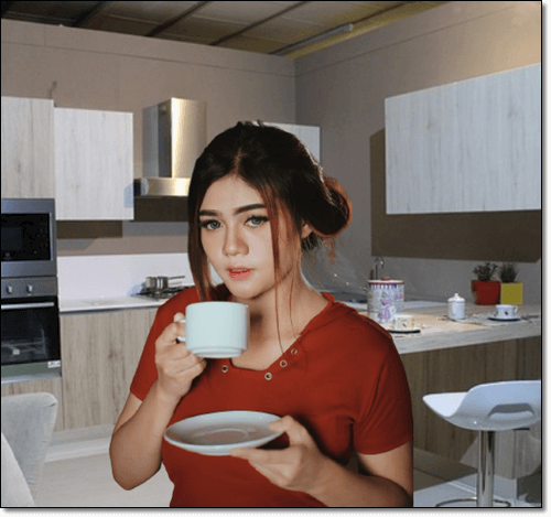 국화차 마시는 여자