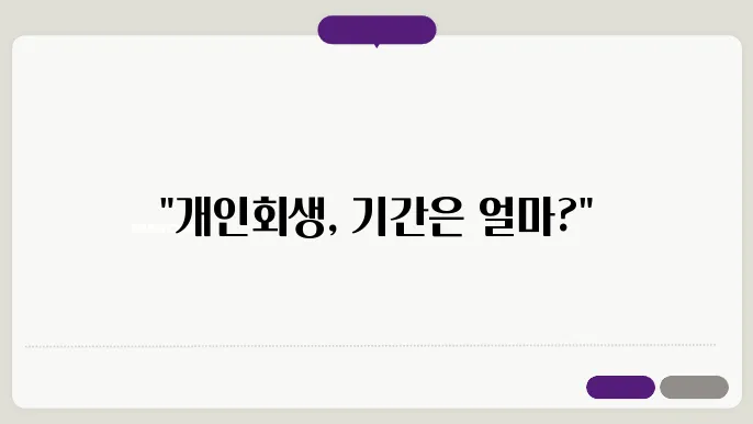 개인회생 기간 [개인회생]