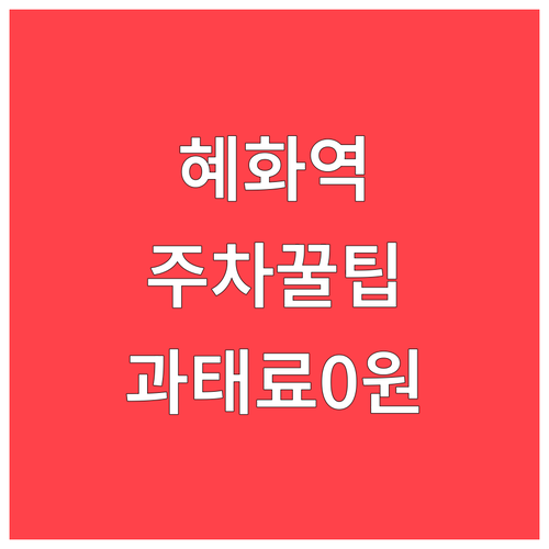 혜화역 주차 단속 피하는 합리적인 공..
