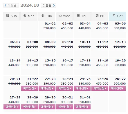 포라이즌cc 1박 2일 골프 패키지 가격 및 날씨 (10월 21일)