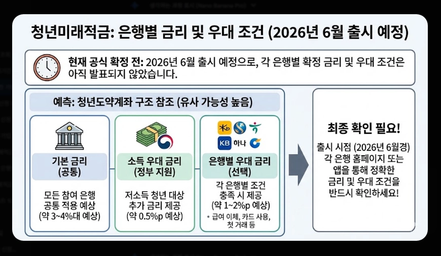 청년미래적금 은행별 금리 비교 [사전 가입 혜택] 우대 조건 및 2026년 신청 방법