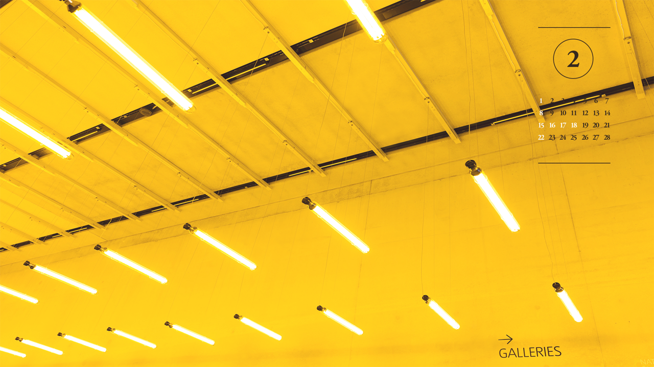 12 형광등 A - 2026년2월 달력배경화면