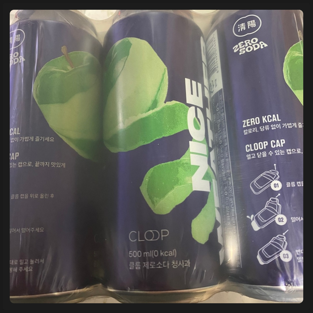 클룹 제로소다 청사과, 250ml, 24개