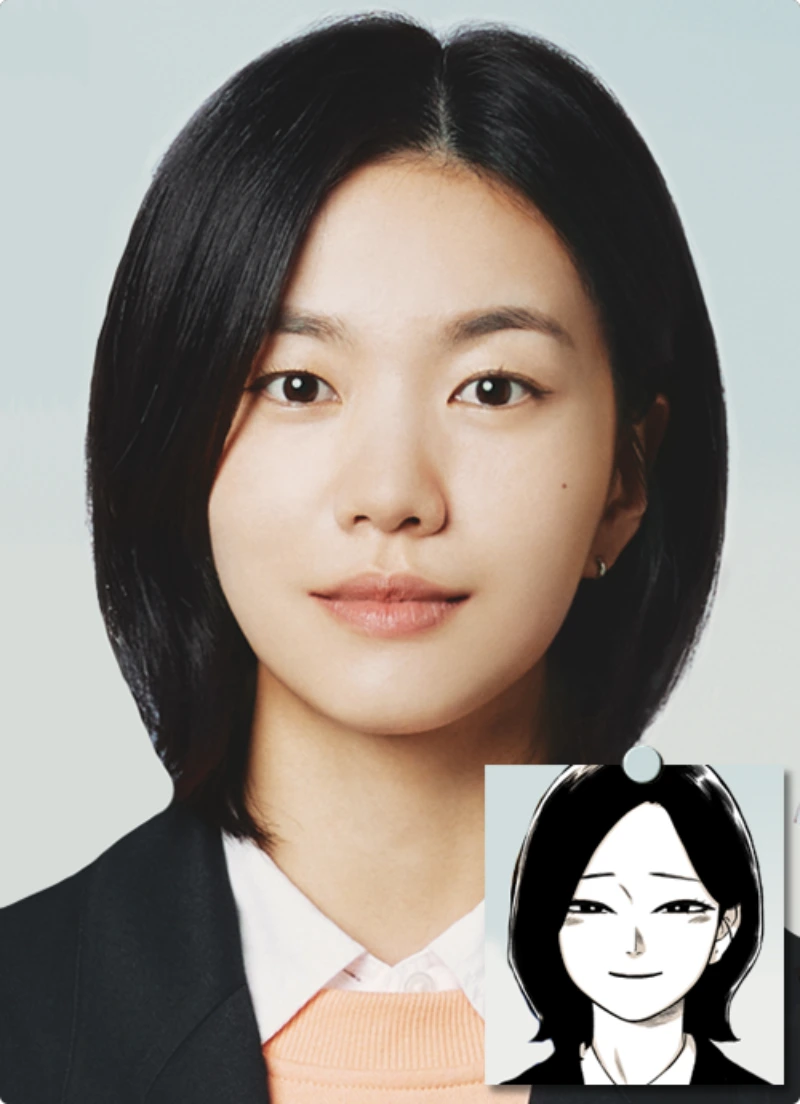 검은 단발머리를 하고 있는 드라마 남과 여에서 한성옥을 맡은 배우 이설