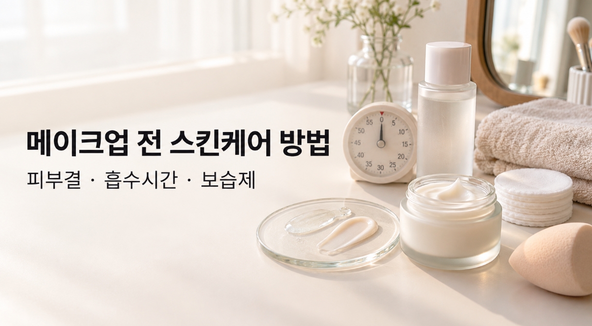 메이크업 전 스킨케어 방법 사진