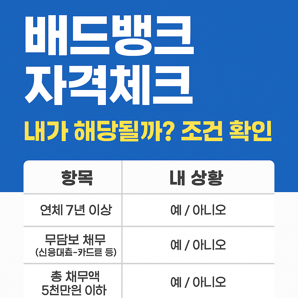 빚 탕감 제도 활용법 배드뱅크 신청 가이드