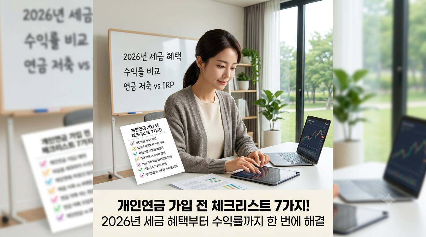 개인연금 가입 전 체크리스트 7가지! 2026년 세금 혜택부터 수익률까지 한 번에 해결