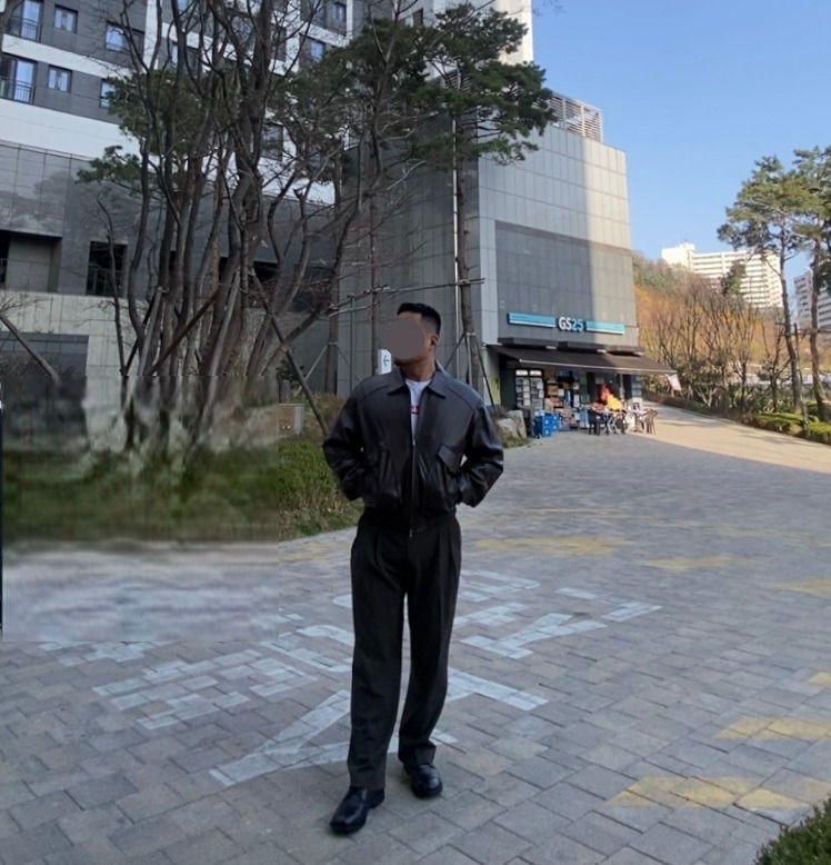 데일리룩('26. 4. 6.)스페로네 램스킨 포켓 가죽 재킷, 시부야 빈티지 티셔츠, 무신사스탠다드 쓰리턱 세미 벌룬 슬랙스, kinch! 킨치 SHOWER 808 더비슈즈 구두