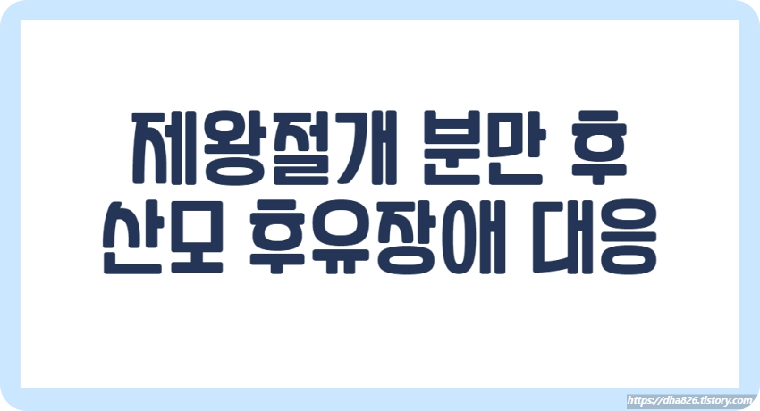 제왕절개 분만 후 후유장애 대응