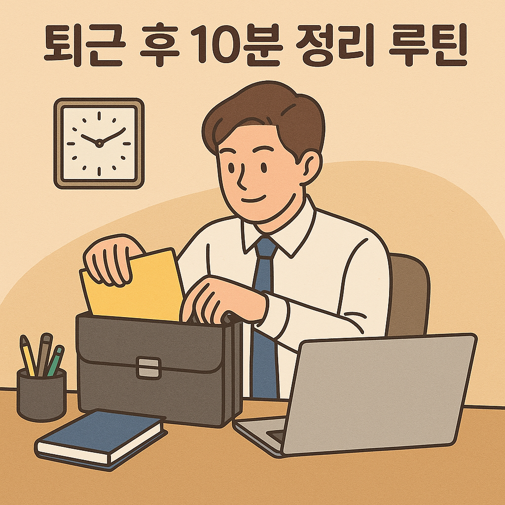 퇴근 후 10분 정리 루틴 – 다음 날 업무 몰입력을 좌우한다 관련 이미지