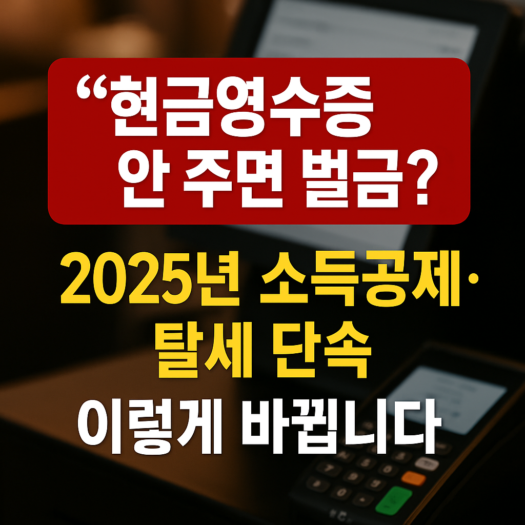 현금영수증 안 주면 벌금?” 2025년 소득공제·탈세 단속 이렇게 바뀝니다!
