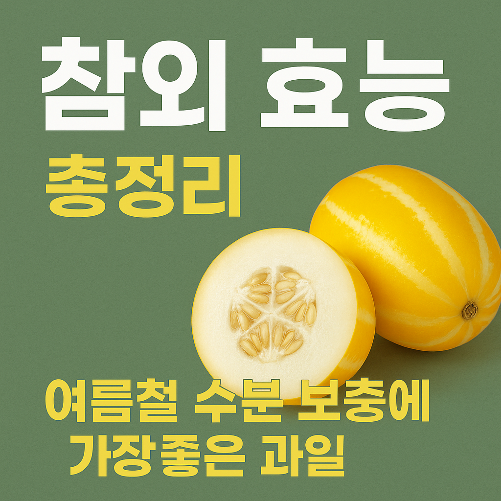 참외 효능 썸네일 – 여름철 수분 보충에 좋은 과일 정보 그래픽 이미지