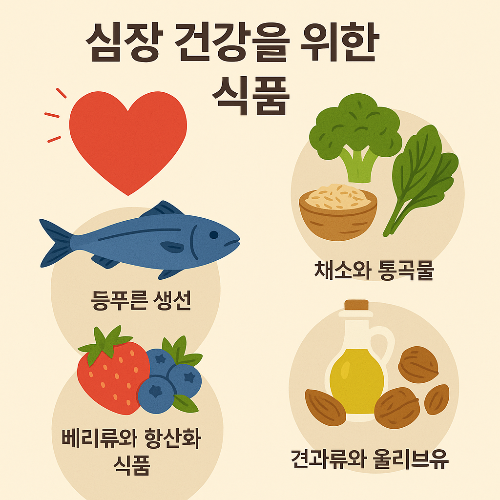 심장 건강에 좋은 음식 사진