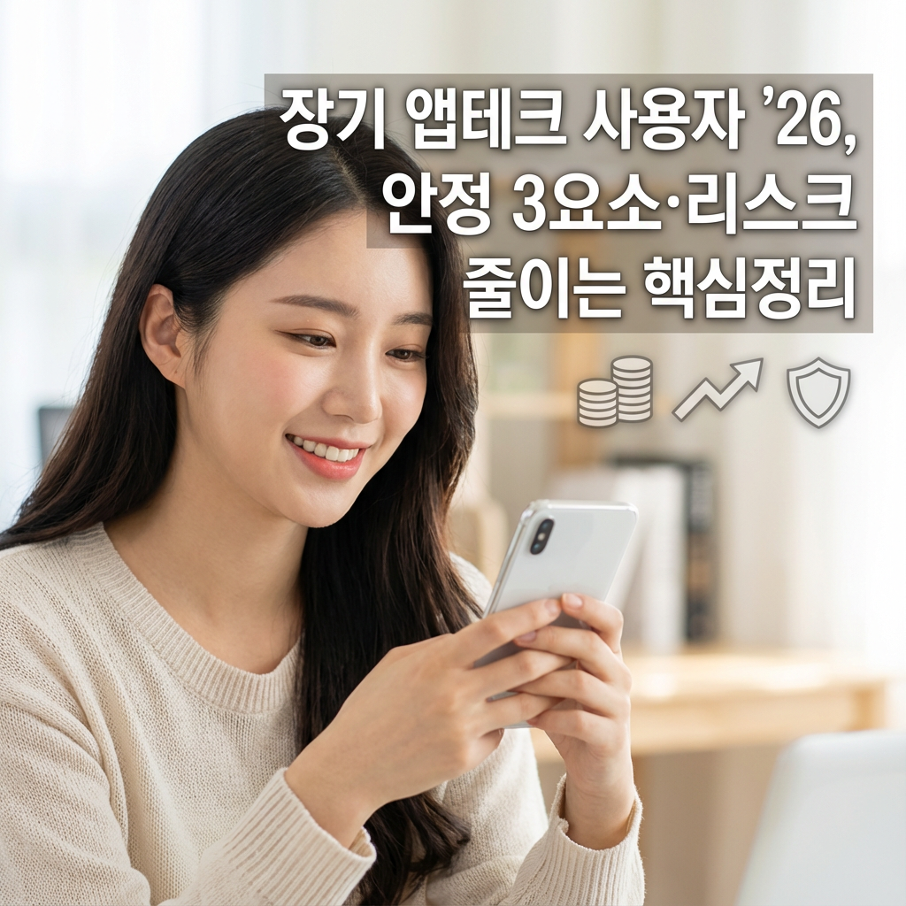장기 앱테크 사용자 &rsquo;26 ｜ 안정 3요소&middot;리스크 줄이는 핵심정리