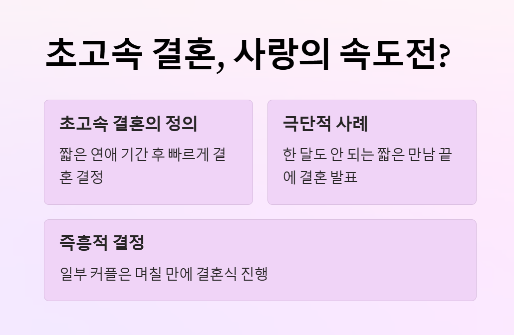 초고속 결혼 후 연애 중