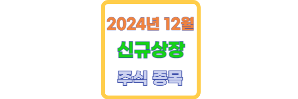2024년 12월 신규상장 주식