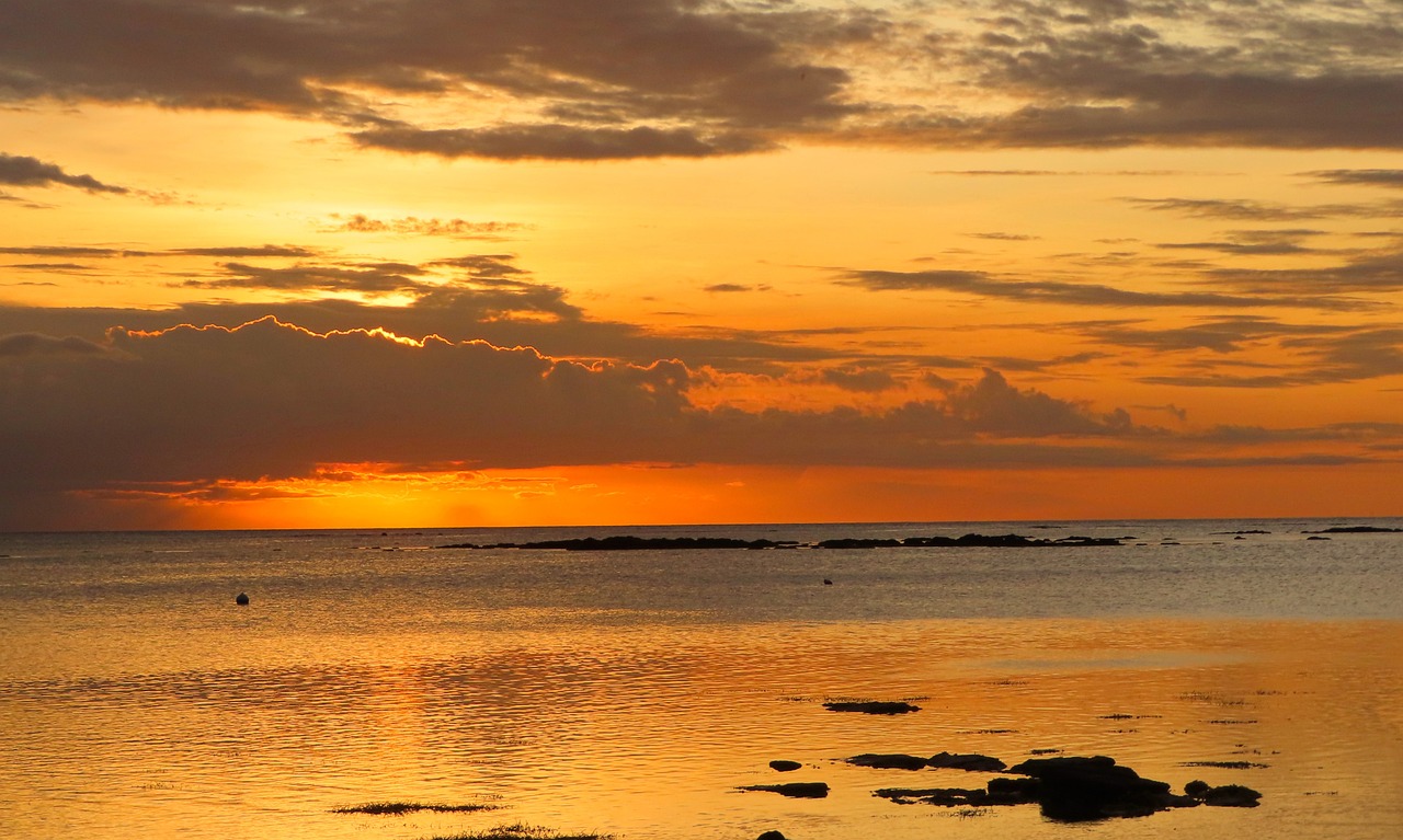 인도양의 해질녘 모습